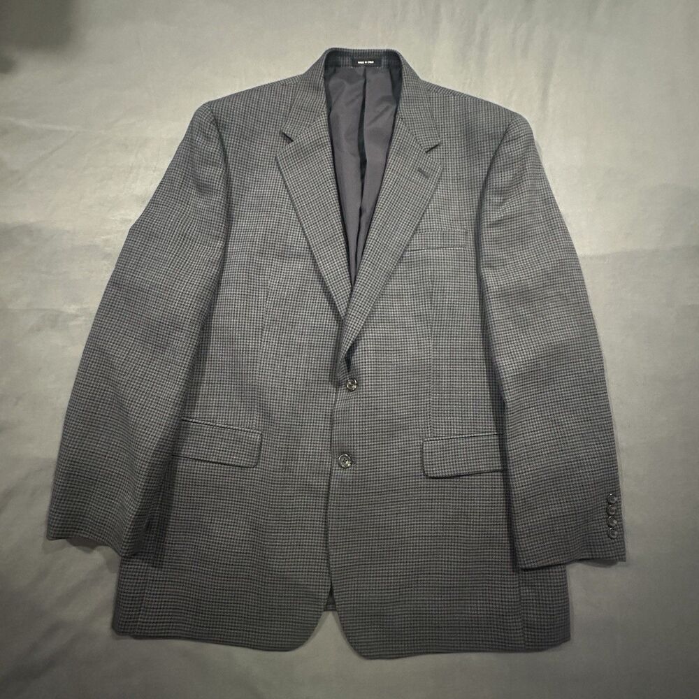 Vintage Ralph Lauren Houndstooth Blazer Mens 46L 100% Wool Green Label 90s 00s